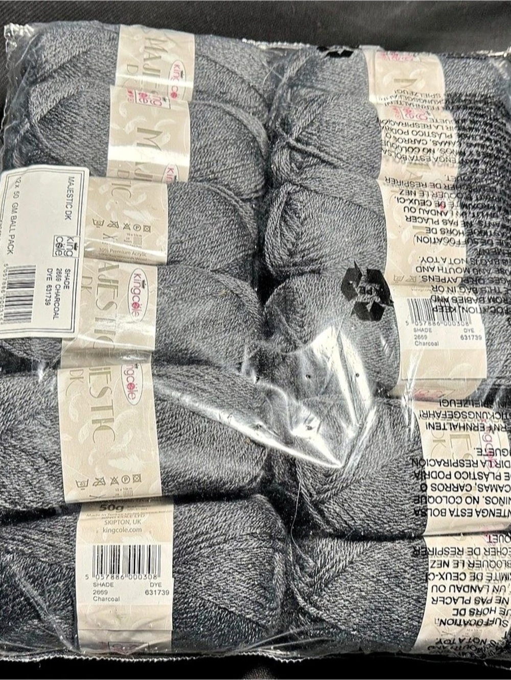 King Cole Majestic DK yarn grey NWT